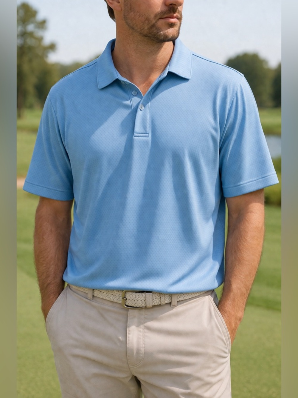 🐣5/$25-Pebble Beach Sky Blue Golf Polo Shirt